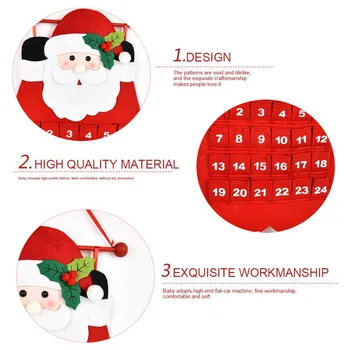 Santa Vianočný Adventný Kalendár 3D Cítil Haning Kalendár Opakovane Časovač Na Vianočný Kalendár Pre Deti Vianočné Dekorácie·