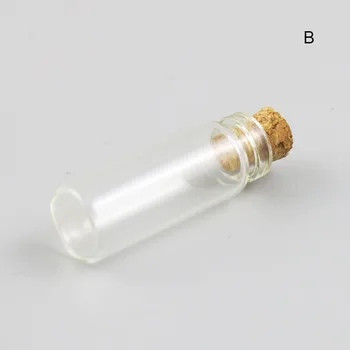 Prázdne 2ml 3ml Jasné, Malá Sklenená Fľaša s Korkovou 3cc Transparentné Mini Sklenená Fľaša na Vzorky Vzorky Ampulky 500pcs