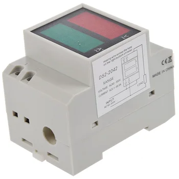 FashionDin-Rail AC 110V/220V Digitálny Voltmeter Ammeter Červená Volt Zelenej Amp Meter LED Displej