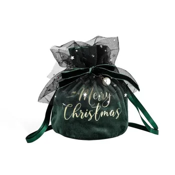 Vianočný darček taška dekorácie dodávky deti candy bag darčeková taška velvet tote bag luk darčeková taška vianočné darčekové tašky natale 02*