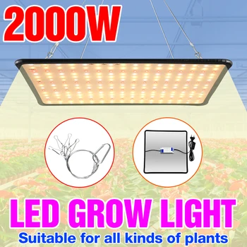 Vodotesný LED Rastie Lampa 2000W Sadeníc Phyto Svietidlá LED Panel Plné Spektrum Rastlín Svetlá Pre Skleníkových Rásť Box 2835 Čip