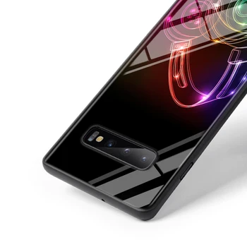 Čierne Silikónové puzdro tlačidlo hudba a noty pre Samsung Galaxy Note 10 9 8 Pro M30 M20 S10E s rezacím zariadením S10 5G S9 S8 S7 Plus Kryt