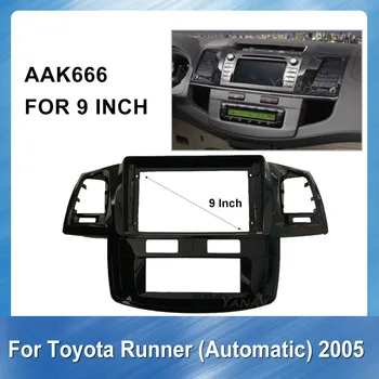 9 Palcový Auto stereo prijímač Fascia Výbava Rám Rám Pre-Toyota Runner 2005 Auto Panel Palubnej dosky ABS plast Inštalačný Rám
