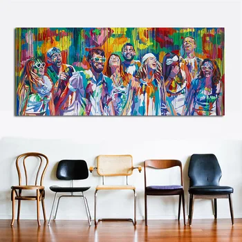 JQHYART Víťazný Smiech Moderného Domova Olej Maľovanie obrazov na Stenu Pre Obývacia Izba Obrazy Na Plátne, Bez Rámu