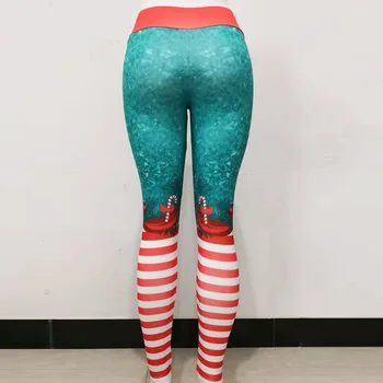 Veselé Vianoce Nohavice Vianočné Tlač Legíny Dať Hip Elastické Vysoký Pás Leginy Dropshipping