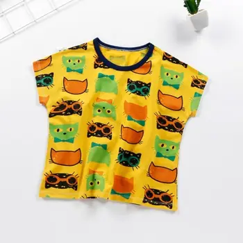 Deti T-Shirt Topy 2020 Nové Letné Oblečenie Pre Chlapcov, Dievčatá Voľné Bavlna-Krátke Rukávy T-Shirt Deti Topy 2-6 Rok Oblečenie