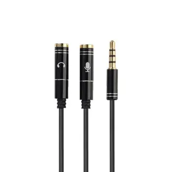 Slúchadlá Mikrofón Splitter 3,5 mm Predlžovací Kábel Audio Y Splitter 3,5 mm Mužov a 2 Porty 3,5 mm Samica pre PC Smartphony AS99