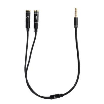 Slúchadlá Mikrofón Splitter 3,5 mm Predlžovací Kábel Audio Y Splitter 3,5 mm Mužov a 2 Porty 3,5 mm Samica pre PC Smartphony AS99