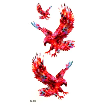 Red Eagle Nepremokavé Dočasné Tetovanie Mužov Divokých Zvierat Tatuagem Henna Tattoo Nálepky Krásy Eagle Deti Tetovanie Pre Dievča