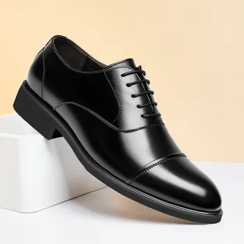 Nové pánske vnútorné zvyšovať kožené topánky business šaty, kožené pánske topánky Britskej príležitostné, svadobné šaty, topánky