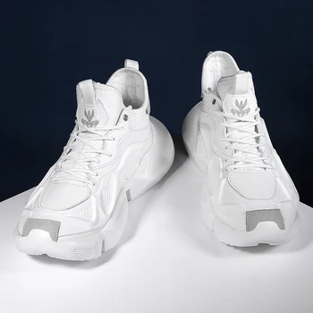 2019 nové pánske topánky jesenné a zimné športové topánky príležitostné športové topánky biele kožené poltopánky pánskej módy priedušná