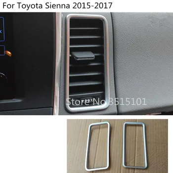 Auto ABS Matný Spínač Prednej Polovici Prieduch Zásuvky klimatizácia Ovládací Panel Rám Orezania 2 ks Pre Toyota Sienna 2016 2017 2018