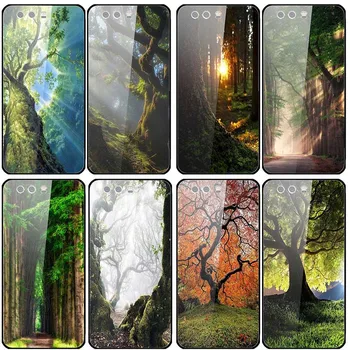 Veľké Stromy a Lesy Tvrdeného Skla Mobilný Telefón Prípadoch Tašky pre Huawei P20 P30 P40 Mate 20 30 40 Lite Pro Plus P Smart 2019