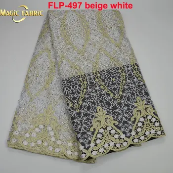 Vysoká Kvalita Guipure Čipky Textílie Afriky Čipky Veľkoobchodnú Cenu francúzskej čipky a Tylu textílie S Kamene Na Strane 5 yardov/veľa FLP-497