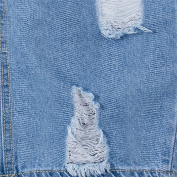 Ženy Otvory Vysoký Pás Bodycon Obväz Ceruzka Roztrhlo Mini Krátke Džínsové Sukne
