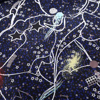 Twin Kráľovná Galaxy Dekoratívne Posteľná Bielizeň 2/3ks Hviezdna Série posteľná bielizeň Sady Polyester Perinu Nastaviť Obliečky bytový Textil