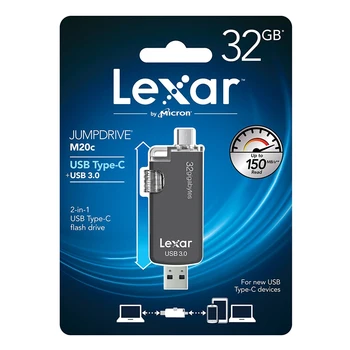 Pôvodné Lexar Skutočné JumpDrive M20c 16GB 32GB 64GB USB Typ-C /USB 3.0 Flash Disk