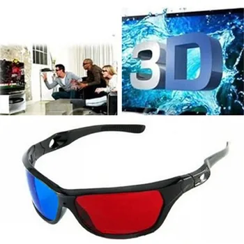 Univerzálne 3D Plastové Okuliare Červená Modrá Čierna Rám Pre Rozmerov Anaglyph TV Film DVD Hry