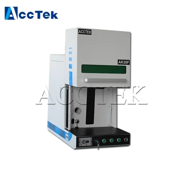 AccTek vysokej rýchlosti 30w prenosné vlákniny laserové značenie stroj s chladením Vzduchom, PC, ovládanie systému