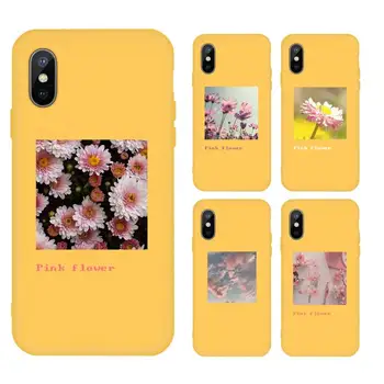 Kvet Letné Ružové Telefón Prípade Žltá Candy Farby pre iPhone 11 12 mini pro XS MAX 8 7 6 6 X Plus SE 2020 XR