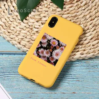 Kvet Letné Ružové Telefón Prípade Žltá Candy Farby pre iPhone 11 12 mini pro XS MAX 8 7 6 6 X Plus SE 2020 XR