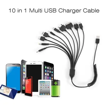 10 v 1 Univerzálny Prenosný Ľahký Multi Funkcie Štandard USB Nabíjanie Nabíjací Kábel Kompatibilný s Väčšinou Značiek Telefóny
