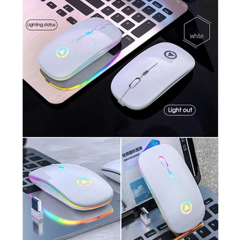 SL-Nové Pre Notebook PC Ľahké Prenosné Myši Farebné Svetlo Bluetooth Bezdrôtová Nabíjateľná Office Buisiness Myši 4 Farby