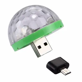 Mini USB led Svetlá Strana Prenosné Crystal Magic Ball Projektor Domov Karaoke Party Dekorácie Farebné Fáze LED Disco Svetlo