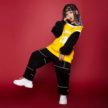 Deti Móda Sála Hip Hop tanečné Oblečenie Mikina Cargo tanec nohavice Jazz Dance Nosiť Kostýmy Oblečenie Pre Chlapcov, Dievčatá
