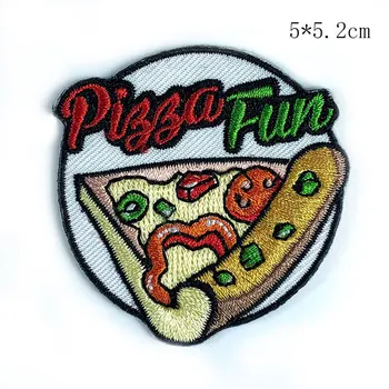 NOVÉ 3D 2019 Roztomilý Kreslený Paletu Pizza Mesiac Varenie Výšivky Nálepky Nášivka, Pre Deti, Oblečenie, Topánky, Batoh Žehlička Na Škvrny
