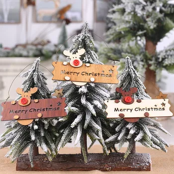 Ručne vyrábané Vianočné Ozdoby pre Domáce Drevené Openwork List Elk Vianočné Prívesok Vianočný Strom Visí Dekor 2019 Dropshipping/C
