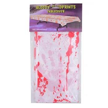 Halloween Krvavé Obrus, Krvavé Handprints Drmolit Jednorazové Plastové Tabuľky Kryt, Legrační Tému Party Dekorácie