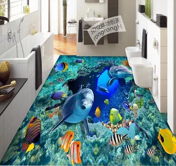 Tapety nepremokavé 3d podlahy, maľby Podmorského Sveta 3d poschodí 3d foto tapety