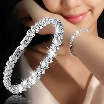 Módne Svadobné Šperky Jednoduché Kúzlo Vintage Crystal Kamienkami manžetový Alergie Zadarmo Golden Rose Zlaté Striebristé 1PC