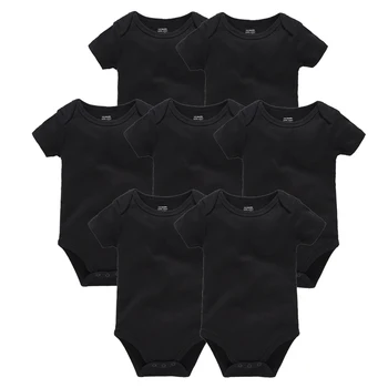 Honeyzone Novorodenca Oblečenie Pevné Bielej Na Čiernu Kombinézu Bebe Chlapci Dievčatá Krátkym Rukávom Letné Mäkké Jumpsuit Pre Dieťa Dieťa