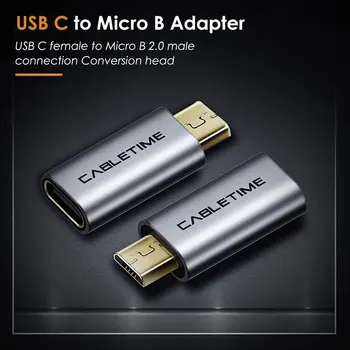 Cabletime USB Adaptér Typ C F Micro B M typ C Nabíjanie Converter Synchronizáciu Údajov Adaptér pre Mobilné Telefóny, Notebooky, Tablety, N211