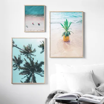 More, Pláž, Banány, Ananás, Strom Potápanie Seascape Wall Art Plátno Na Maľovanie Nordic Plagáty A Potlačou Obrazov Na Stenu Pre Obývacia Izba Dekor