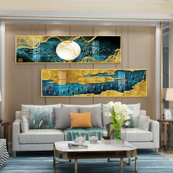 Abstrakt zlaté plátno na maľovanie banner posteli plagáty a tlač, moderné nástenné art obrázky, obývacia izba, spálňa domov dekor