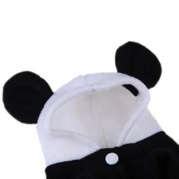 Jeseň Zima Pet Bunda Roztomilá Panda Tvar Psa Kabát Teplé Mäkké Oblečenie Pre Psy, Cosplay Kostým Psa Kapota Kabát