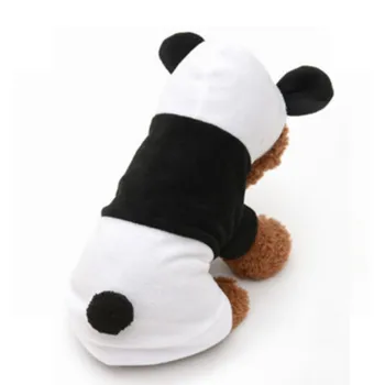 Jeseň Zima Pet Bunda Roztomilá Panda Tvar Psa Kabát Teplé Mäkké Oblečenie Pre Psy, Cosplay Kostým Psa Kapota Kabát