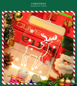 Vianočné LED Víla String Svetlá Batérie USB 3D Santa Claus Strom Akryl Nočné Svetlo Svadobné, Vianočné Dekorácie Pre Domov