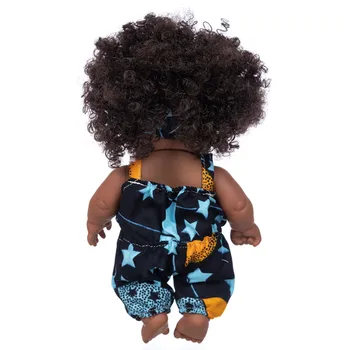 Čierne Africké čierne dieťa Americký roztomilé kučeravé bábika игрушки 8 palcový vinyl detská hračka roztomilé kučeravé vinyl detská hračka juguetes F4*