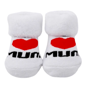 Láska Otec Láska Mama Cartoon Deti Ponožky Pre Dievčatá Chlapci Bežné Ponožky Gumené protišmykové Podlahy Ponožky Leg Warmers Ponožky
