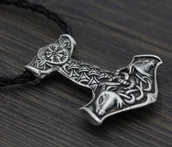 Severskí Vikingovia Amulet PRÍVESOK Náhrdelník Koza Thor ' s Hammer Prívesok, Originálny Náhrdelník Zvierat Uzol Viking Šperky