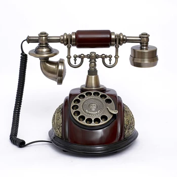 Rotačné Vytáčanie Telefónnych Retro staromódnou Pozemné Telefóny s Klasické Kovové Bell, Šnúrový Telefón s Reproduktorom a Opakovanie pre Domáce
