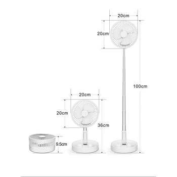 Prenosné Skladacie Ventilátor Nabíjanie pomocou pripojenia USB Ventilátor Obehové čerpadlo Vzduch Fanúšikovia Domácej Ploche Vstupnej Tichý Ventilátor Podstavec Stojana Poschodí Ventilátor
