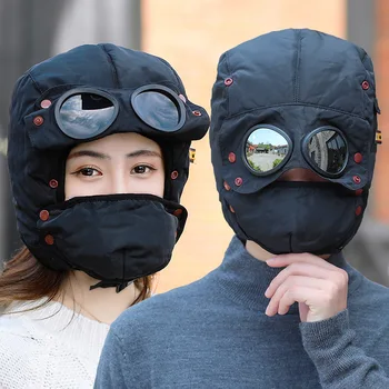2020 Nové módne teplá čiapka zimná mužov originálny dizajn zimné čiapky pre ženy, deti nepremokavá kapucňa klobúk s okuliare cool kukla