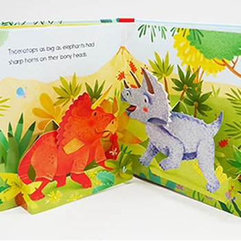 Peep Vnútri Pop-Up Dinosaurov anglický Vzdelávací 3D Klapka Obrázkové Knižky, Baby, Deti Čítania Knihy