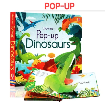 Peep Vnútri Pop-Up Dinosaurov anglický Vzdelávací 3D Klapka Obrázkové Knižky, Baby, Deti Čítania Knihy