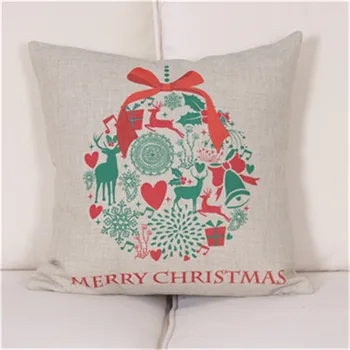 Vintage Vianočné dekoratívne Vankúš Hodiť Vankúš Pillowslip Prípade rozkladacia Pohovka námestie Bavlnená posteľná Bielizeň 45 cm capas de Almofada